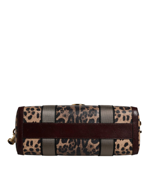 Dolce & Gabbana Leopard Print Leather Duffle Bag in Brown for Women